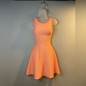 Peach sherbet fit and flair dress